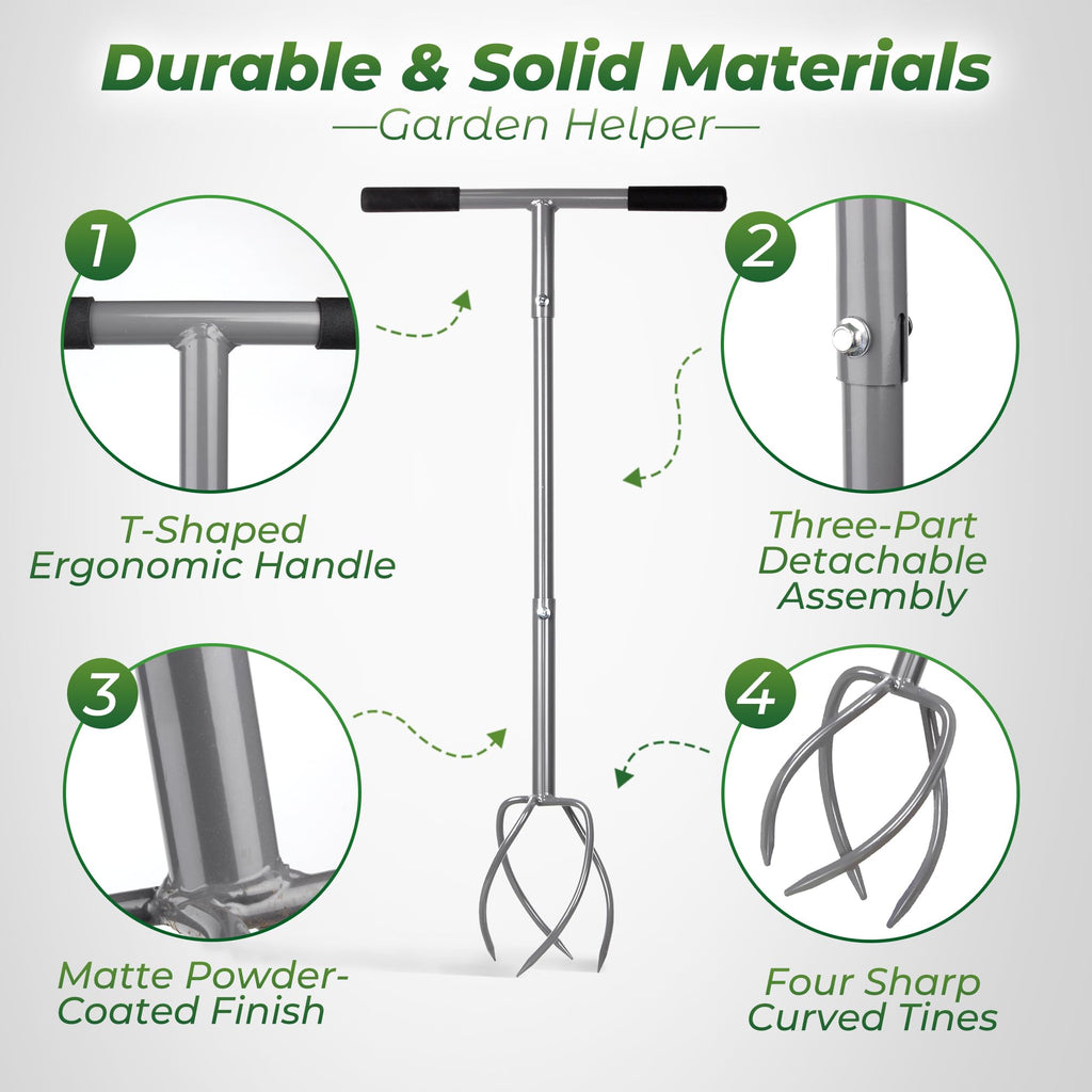 Walensee Twist Tiller with Large Steel Claw for Garden Soil Loosening