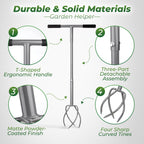 Walensee Twist Tiller with Large Steel Claw for Garden Soil Loosening