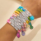 Axepet KATSEYE Merch Bracelets Concert Album Inspired Friendship Bracelets Soothing Shell,Limitless Key,Guardian Shield,Dual Cherry,Stellar Tiara,Dream Anchor for Fans