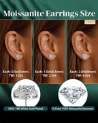 Moissanite Halo Earrings Stud, 925 Silver Stud Earring for Women Men
