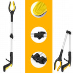 2 Pack 32 inch GrabRunner Reacher Grabber Tool with Rotating Head and Magnet (New Yellow)