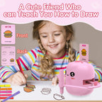 Drawing Robot for Kids, Voice Interactive Educational Drawing Robot, Montessori Painting Learning Toys with 150 Cards, Christmas Birthday Party Gift for 3 4 5 6 7 8 Years Old Girls Boys