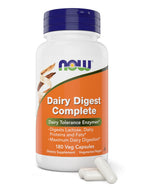 Now Dairy Digest Complete, 180 Veg Capsules, Lactose Digestion Support, Dairy Tolerance Enzymes