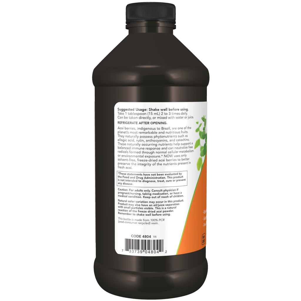 NOW Supplements, Acai Liquid, Supports Healthy Immune System Response*, Super Fruit Concentrate, 16-Ounce