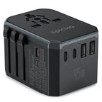 EPICKA Universal Travel Adapter GaN 45W, European Travel Plug Adapter with PD&QC Fast Charging(2 USB-A & 3 USB-C Ports) - Worldwide Travel Essentials, International Power Adapter for UK/US/AU (Black)