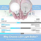 12 Pack G25 Globe Vanity Bathroom Light Bulbs 60W Equivalent 5000K Daylight