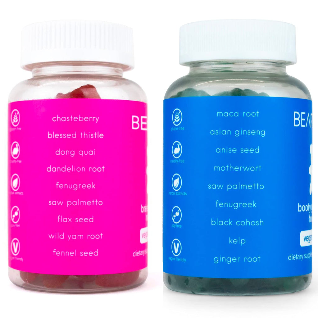 BEARVANA Top & Peach Support Combo Pack Multivitamin Gummies for Women | Includes Herbal Extracts & Essential Vitamins | Berry Flavor | 2-Pack (120 Gummies)