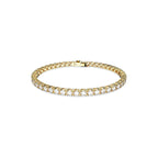 Swarovski Matrix Tennis Bracelet, Round Clear Stones on Gold-Tone Finished Band, Size M, Part of the Matrix Tennis Collection