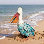 Kircust Pelican Statue Outdoor Bird Sculptures Home Decor Pond Ornaments Metal Yard Art Sculptures for Backyard Porch Patio Pond Decorations