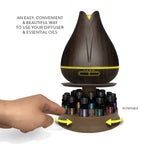 Pure Daily Care Aromatherapy Essential Oil Diffuser Gift Set with 20 Oils and Rotating Stand 400ml Ultrasonic Diffuser with 20 Essential Plant Oils - 4 Timers and 7 Ambient Light Settings