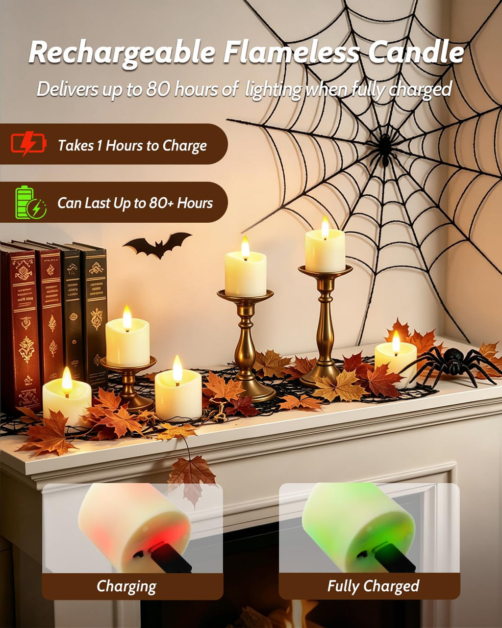 NVJGROP 6 Pack Small Rechargeable Flameless Candles with Remote Timer