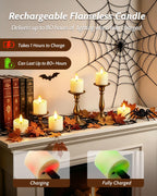 NVJGROP 6 Pack Small Rechargeable Flameless Candles with Remote Timer