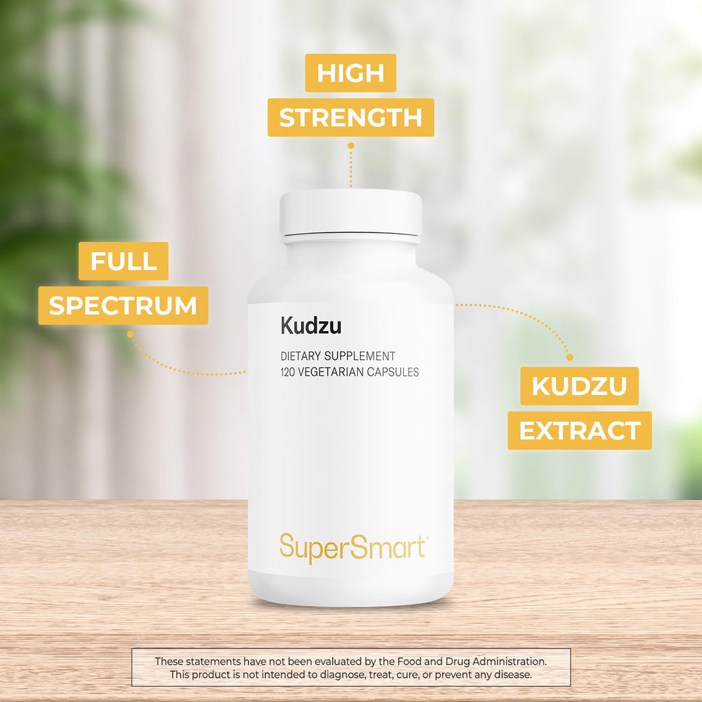 Supersmart - Kudzu Extract 500 mg Full Spectrum - Powerful Herbal Extract Antioxidant | Non-GMO & Gluten Free - 120 Vegetarian Capsules