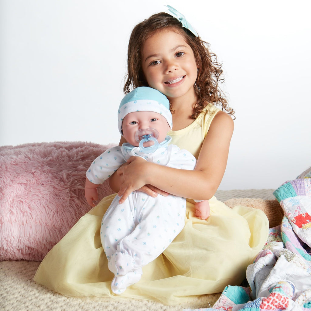 Caucasian 20-inch Large Soft Body Baby Doll | JC Toys - La Baby | Washable |Removable Blue Outfit w/ Hat and Pacifier| For Children 2 Years +