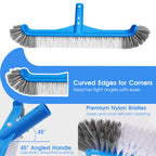3-in-1 TidyMister Pool Cleaning Kit – Deep Grabber Pool Net, 17.5" Scrub Brush,Weighted Vacuum Head for Leaves, Algae & Debris | Essential Cleaning Set for Above Ground, Inground Pools, Spa, Hot Tub