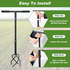Hand Tiller Garden Tool 3 Ft Garden Claw Hand Tool Sturdy Garden Hand Tiller for Gardening Labor Saving Twist Tiller for Soil Tillage, Weed Control Lawn Aeration