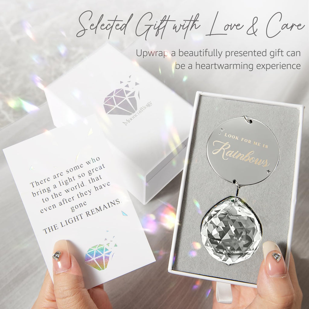 Mooncraftlogy Memorial Gift for Loss of Loved One, Light Crystal Suncatcher