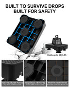 LIFTOZA Adjustable Step Stool for Adults, Bed Step Stools, 600 LBS Capacity Safety Wide Step Platform, Indoor and Outdoor Steps for Seniors, Non-Slip Stepping Stool Elderly Assistance, Black