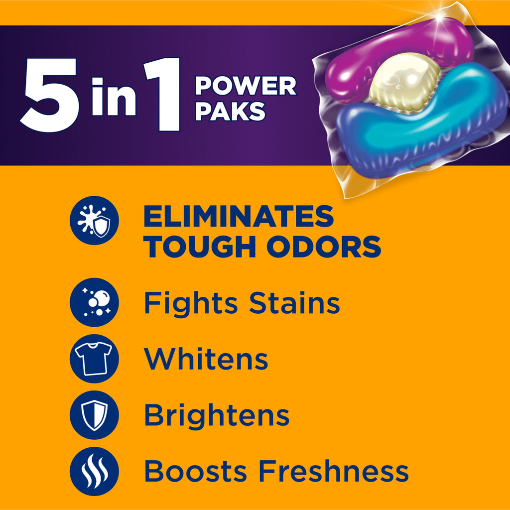 Arm & Hammer Plus OxiClean With Odor Blasters Laundry Detergent 5-IN-1 Power Paks, 42CT (Packaging may vary)