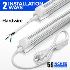 Barrina LED Shop Light 2FT, 20W 3000LM 6500K, T8 LED Light Fixture, Clear Cover, Ceiling and Utility Linkable Tube Lights for Room, Garage, Workbench, Warehouse, 2 Packs