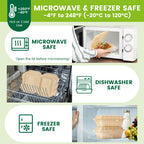 Clamshell Take Out Food Containers, 50 Pack-22oz Disposable Meal Prep Containers Natural Rice Husk Material Durable To Go Containers for Pasta Salad Snacks Taco Chinese Food Restaurants 8"X6"X2.5"