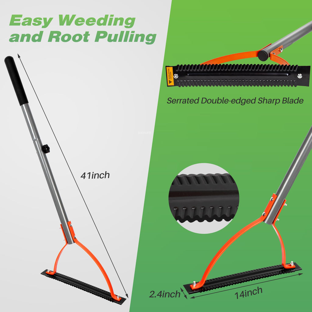 Walensee 41in Double-Edged Scythe, Weed Cutter for Cutting Weeds & Grass