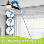 iHUFeather High Reach Duster Kit with14 ft Extension Pole High Ceiling Dusting and Window Cleaning Kit with Spliceable Pole - Cobweb Duster, Fan Blade, Window Washer & Squeegee and Feather Dusters