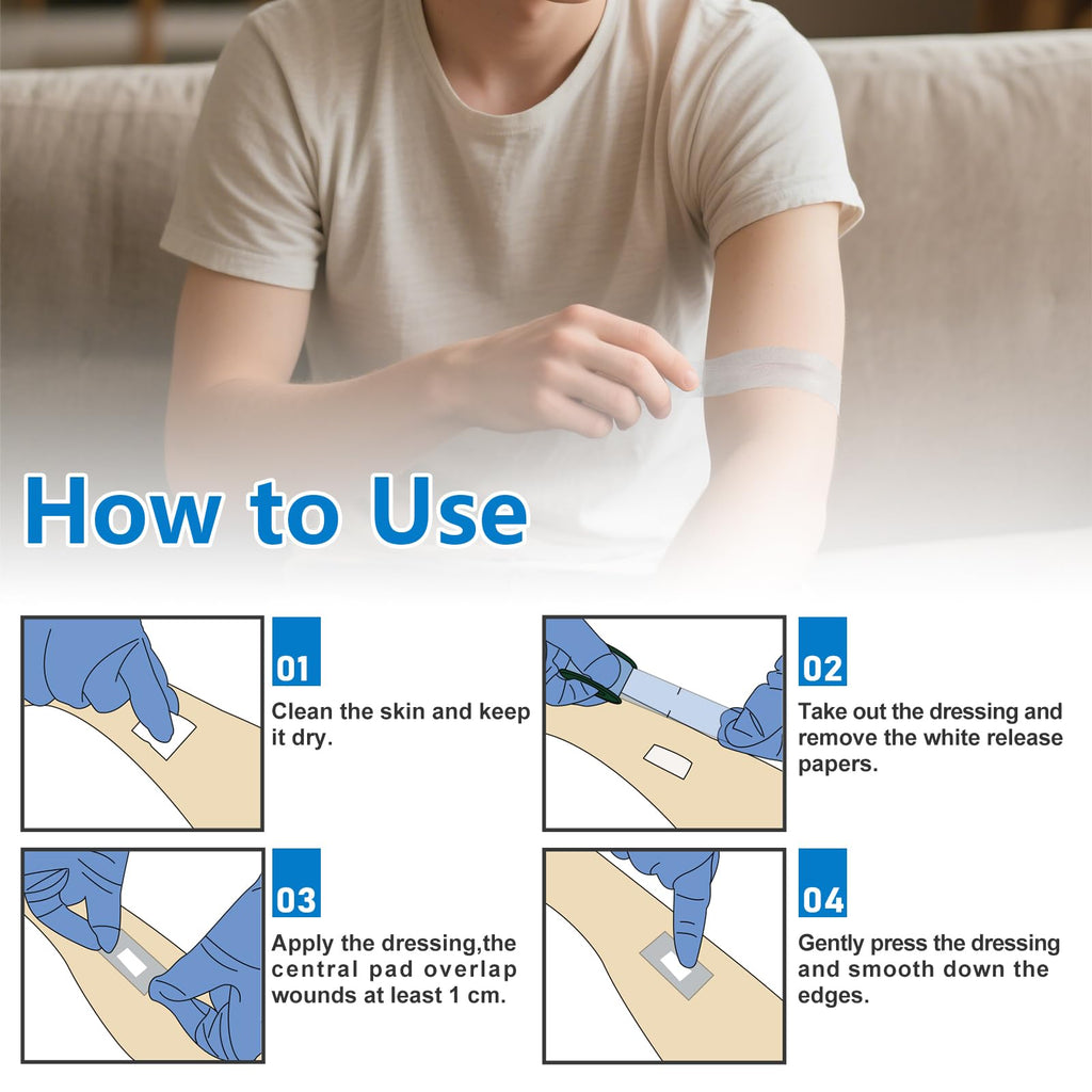 Ceeport Silicone Tape 1 Roll Medical Waterproof for Sensitive Skin, Pre-Cut