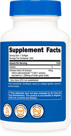 Nutricost Garlic 1000mg, 240 Softgels - Odorless, Premium Gluten Free Supplement