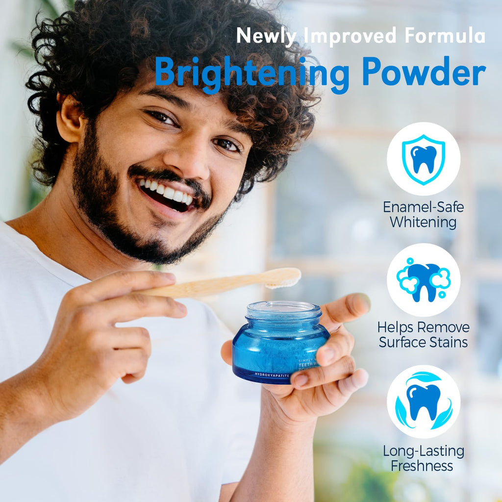Enamel-Safe Teeth Whitening Powder - Hydroxyapatite - Gentle on Teeth - No Sensitivity Formula - Removes Stains - Long-Lasting Freshness - Breath Freshening Whitening Powder- 15g