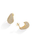 PAVOI CZ Chunky Statement Drop Earrings for Women, 925 Silver, Yellow Gold