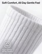 HUE Mini Crew Socks for Women, 6-Pack, White, One Size