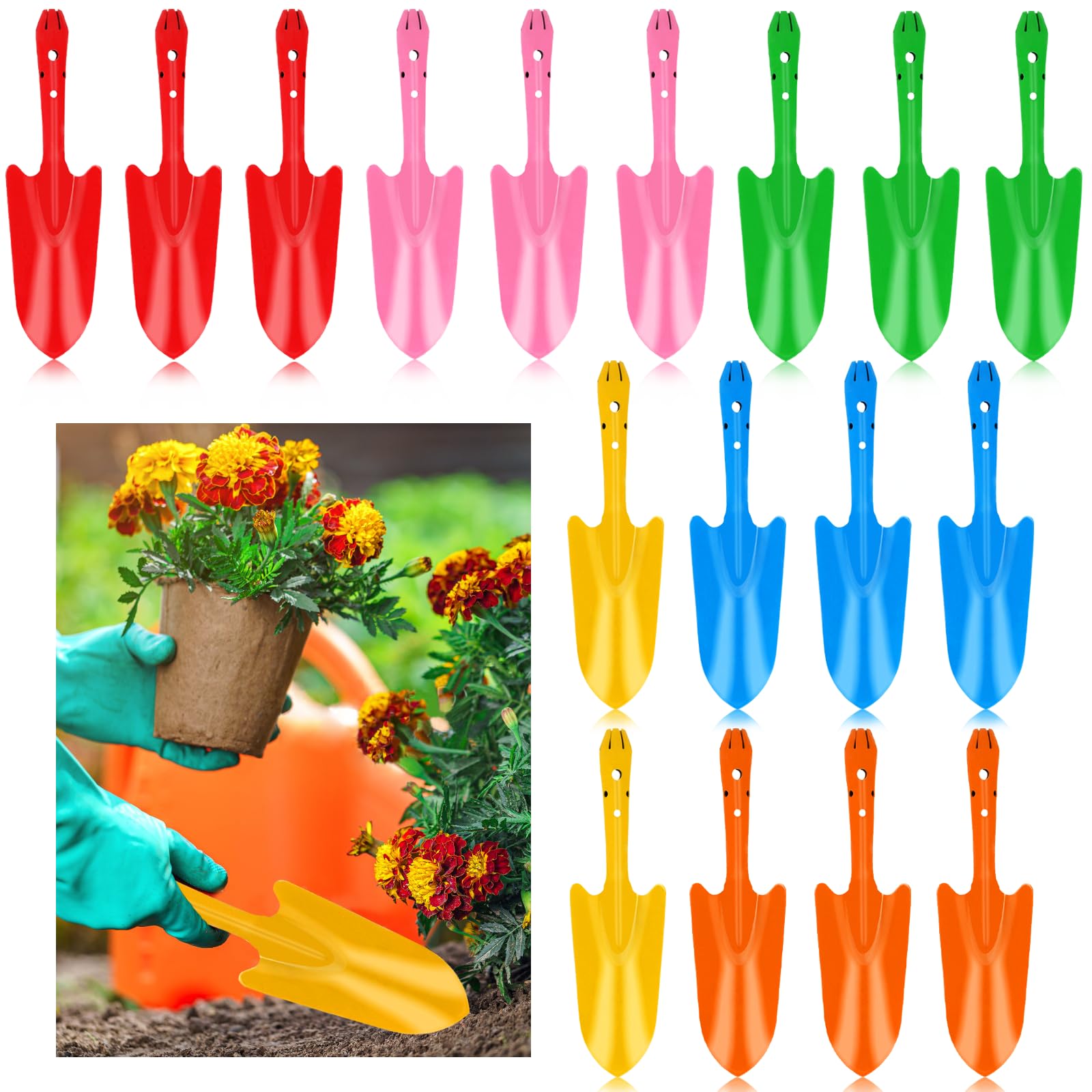 18 Pcs Small Garden Shovel Set, Hand Trowels for Gardening