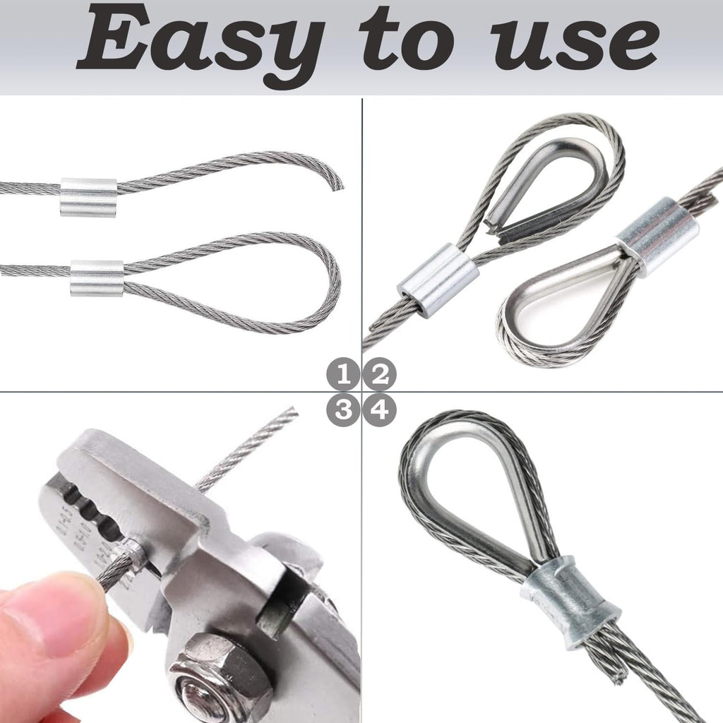 AFences 1/8" Wire Rope | 165FT Stainless Steel Cable with Cable Cutter | 7x7 Strand Core for Railing, Hanging, Garden Wire