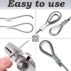 AFences 1/8" Wire Rope | 165FT Stainless Steel Cable with Cable Cutter | 7x7 Strand Core for Railing, Hanging, Garden Wire