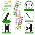 3 Packs Metal Garden Trellis for Climbing Plants (65.3'' x 40'') Rustproof Metal Garden Flower Rose Trellis, Outdoor Climbing Clematis Trellis Cucumbers Support for Courtyards Lawns