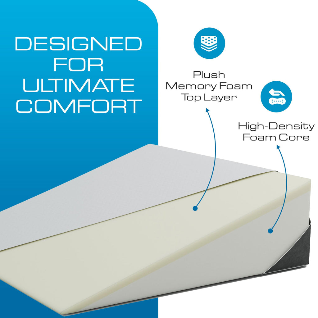 Kolbs Extra Wide Bed Wedge Pillow for Sleep Apnea, Acid Reflux, and Back Pain Relief, with Chic Jacquard Cover - Headboard GERD Pillow Wedges for Sleeping (Extra Wide 7.5" Height)