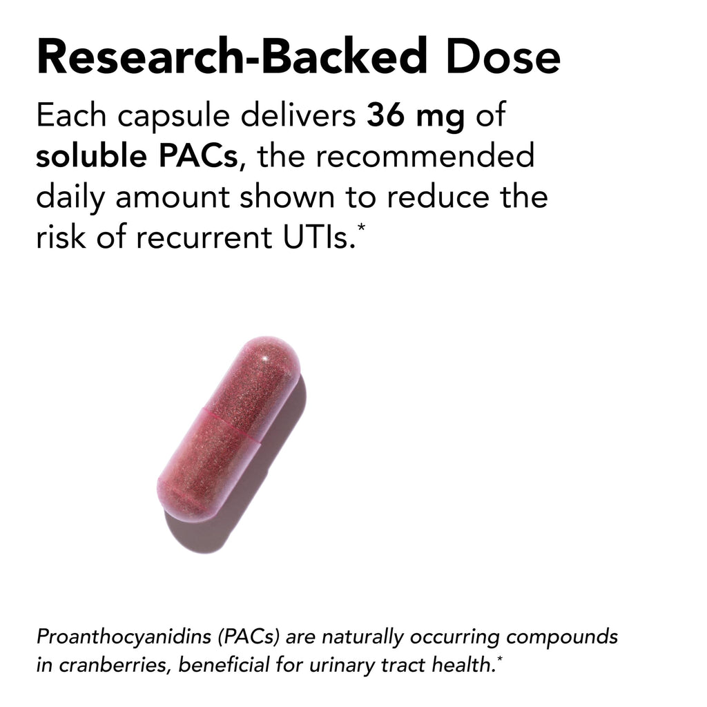 Theralogix TheraCran One Cranberry Capsules - 90-Day Supply - Supplement for Men & Women - to Support Urinary Tract Health* - 36mg Soluble PACs per Capsule - NSF Certified, 90 Count (Pack of 1)
