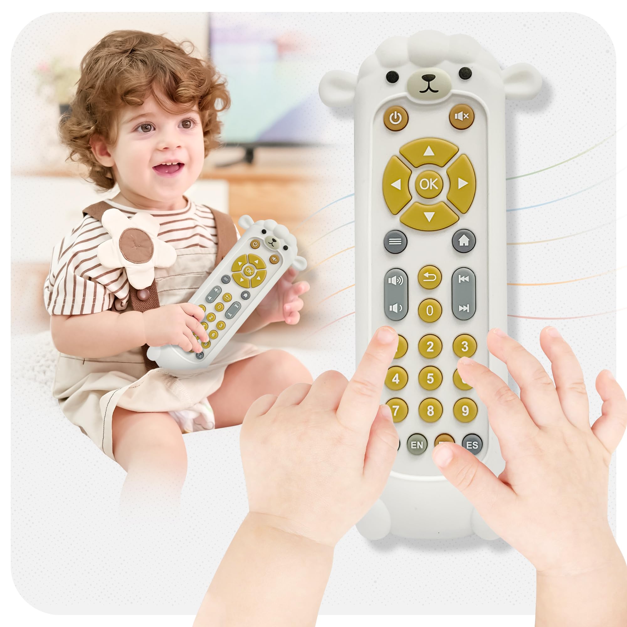 Baby Remote Control Toy - Baby Musical Toys, Early Number Learning in 3 Languages (English, Spanish & French), Preschool Boys Girls Toys Gift 6, 12, 18 Months.