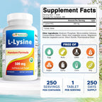 Best Naturals L-Lysine 500 mg 250 Tablets (250 Count (Pack of 3))