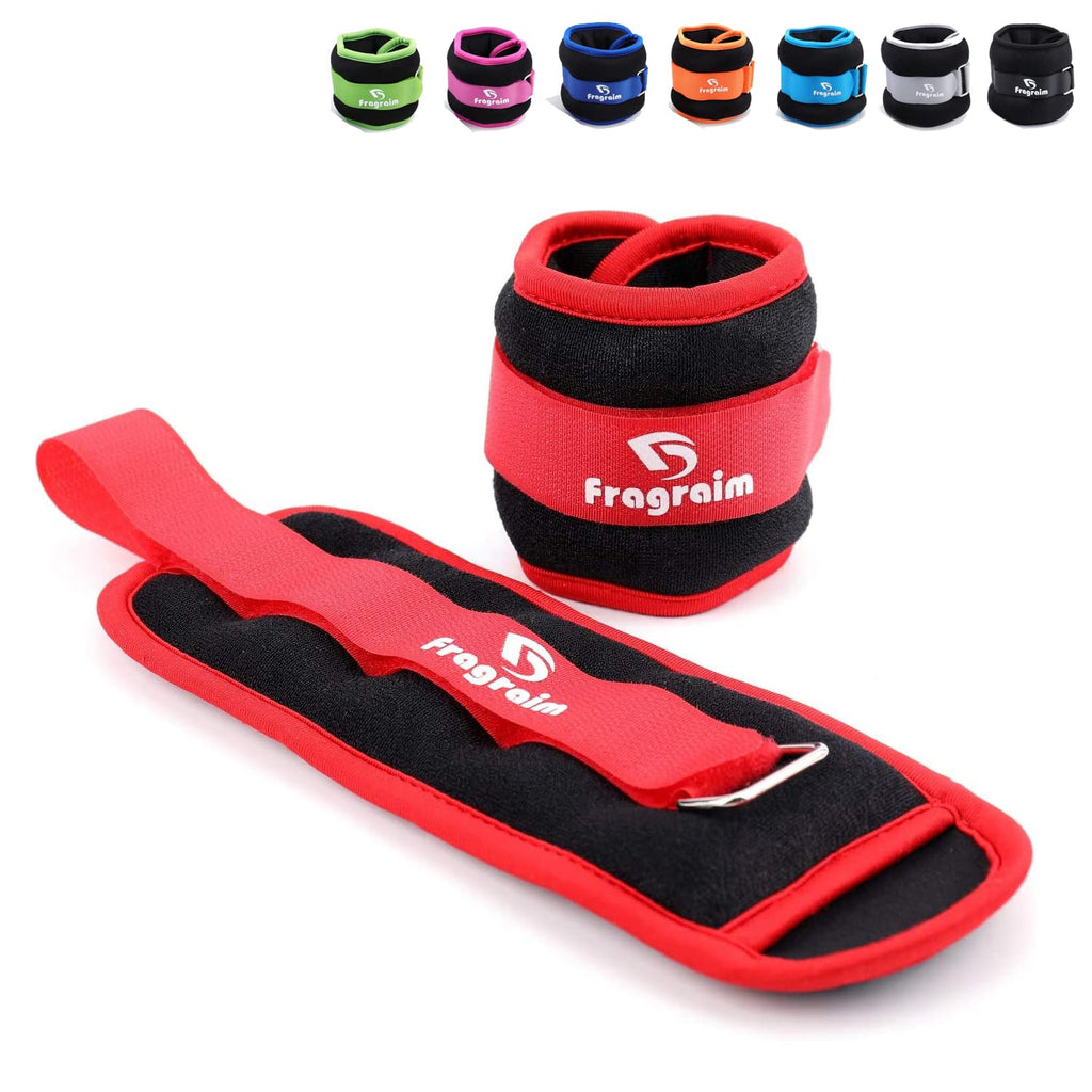Ankle Weights for Women, Men and Kids - 0.5 LB x 2 Strength Training Wrist/Leg/Arm Weight with Adjustable Strap for Jogging, Gymnastics, Aerobics, Physical Therapy (Red)