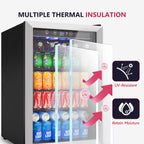 Icyglee 4.5 Cu.ft Beverage Refrigerator Cooler, 145 Can Mini Fridge with Digital Temperature Display for Soda Beer Wine, Freestanding beverage fridge with Adjustable Shelving for Home Office Bar