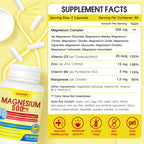ZEBORA 10-in-1 Magnesium Complex Supplement, Magnesium Glycinate 500mg with Citrate & Malate, Chelated High Absorption Plus Vitamin D3 & Zinc - for Nerve, Muscle & Bone Support - 120 Capsules