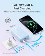 Anker Zolo Power Bank,20,000mAh 30W Portable Charger with Built-in USB-C