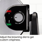 Chefman Rotating Belgian Waffle Maker, 180° Flip Iron w/ Non-Stick Plates, Adjustable Timer, Locking Lid, & Drip Plate, Space Saving Storage, Mess-Free Breakfast, Stainless Steel/Black