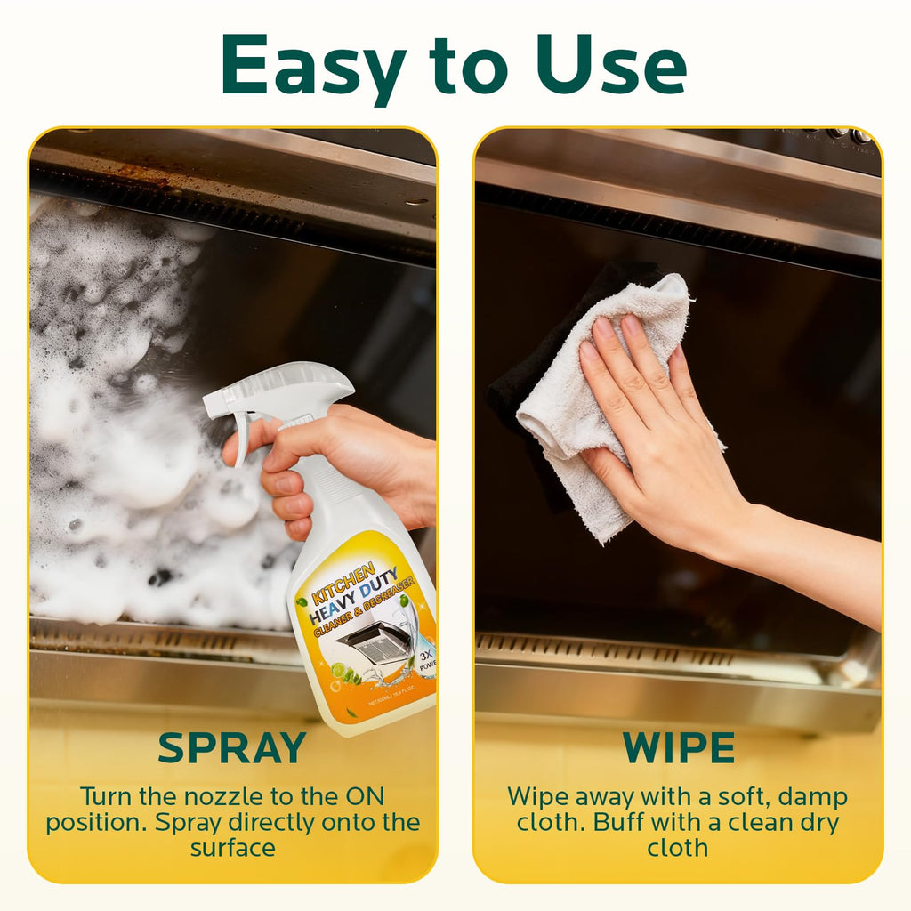 FAVIRZCE Clean Up Kitchen Oil Stains Spray: Foam Cleaner Spray Cuts Through Baked-On Grease on Ovens Stove Tops Grills - Heavy Duty Kitchen Degreaser & Cleaner for Multi-Surface Cookware & Countertop