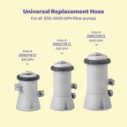Replacement Hose For Above Ground Pools [Set of 4] 1.25" Diameter, 59" Long Accessory Pool Pump Replacement Hose - Filter Pump Hose Compatible with Intex Pump Models #607/#637