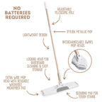 Quick Shine Ultimate Gold Clean + Polish Mop Kit | All-in-One 9 Pc Kit w/Interchangeable Attachments | No Batteries Needed | Pro Cleaning System for All Floor Types | 2-in-1 Mop