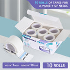 Paper Medical Tape, 10 Rolls 1" x 10 Yards, Latex Free Surgical Tape