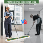 48" Commercial Dust Mop for Floor Cleaning with 2 Cotton Mop Pads
